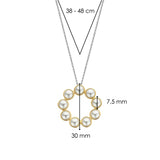 Collana TI SENTO donna con pendente tondo con pietre in madreperla in argento bicolore 34008YP Dimensioni