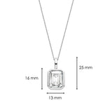 Collana TI SENTO donna in argento rodiato con pendente in zircone taglio smeraldo 6817ZI Dimensioni