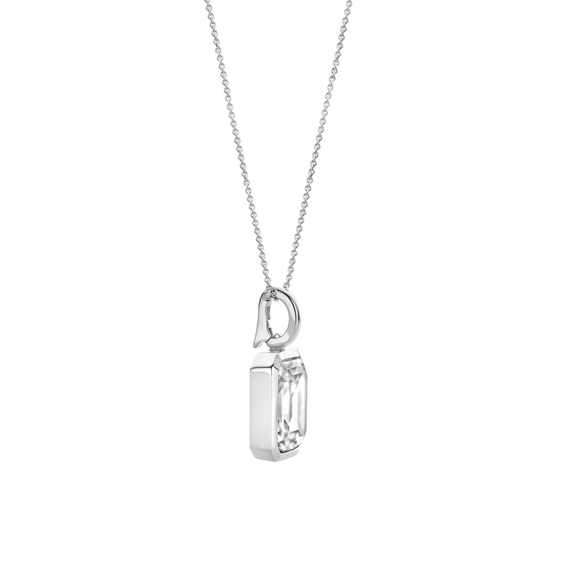 Collana TI SENTO donna in argento rodiato con pendente in zircone taglio smeraldo 6817ZI Variante