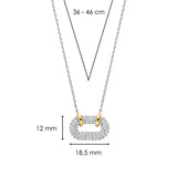 Collana TI SENTO donna con pendente ovale con pavé di zirconi in argento bicolore 34010ZY Dimensioni