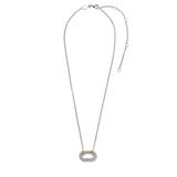 Collana TI SENTO donna con pendente ovale con pavé di zirconi in argento bicolore 34010ZY Variante3