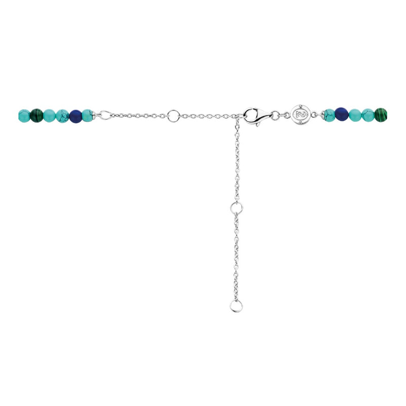 Collana donna Ti Sento Milano in argento con perline di color azzurro, blu e verde 3916TM Dettaglio