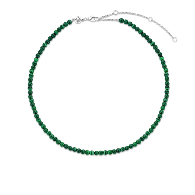 Collana donna Ti Sento Milano in argento con perline color verde malachite 3916MA Variante1