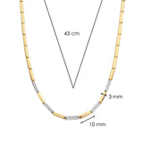 Collana TI SENTO donna semirigida con elementi rettangolari in argento bicolore con zirconi 3997ZY Dimensioni