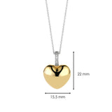 Collana donna TI SENTO in argento con pendente a cuore in argento dorato e zirconi 6745SY Dimensioni