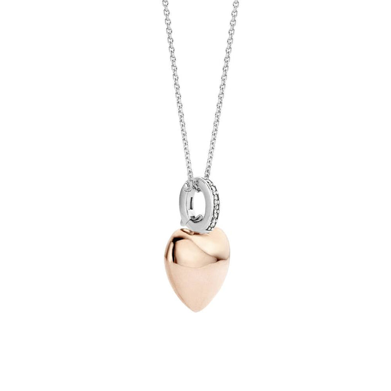 Collana donna Ti Sento in argento con pendente a cuore in argento rosa con zirconi 6745SR Variante1