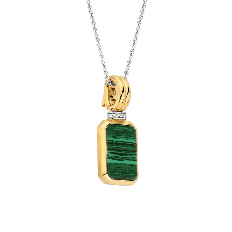 Collana Ti Sento in argento e pendente ottagonale con pietra verde e zirconi 6810MA Variante1