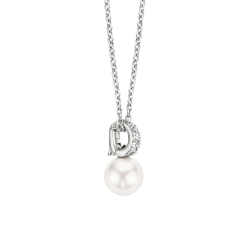 TI SENTO Collana donna in argento con pendente perla bianca e zirconi bianchi 3877PW Variante1