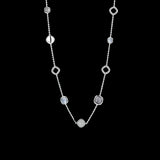 TI SENTO Collana donna in argento con pietre color grigio-azzurro e cristalli bianchi 3930BG Dimensioni