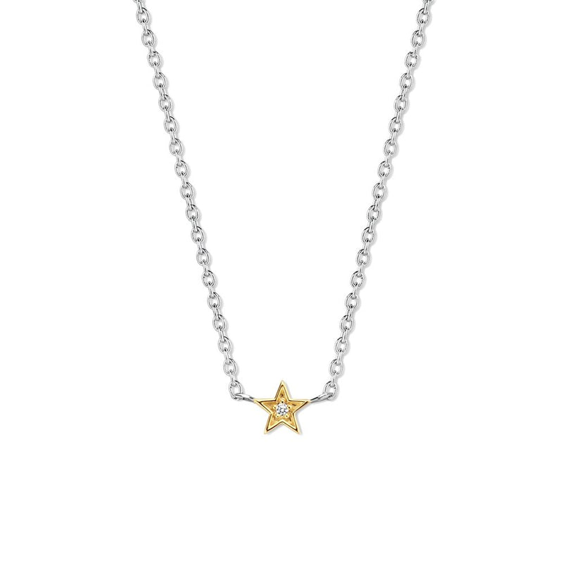 Collana Ti Sento in argento bicolore con pendente a forma di stella con zircone 3976ZY