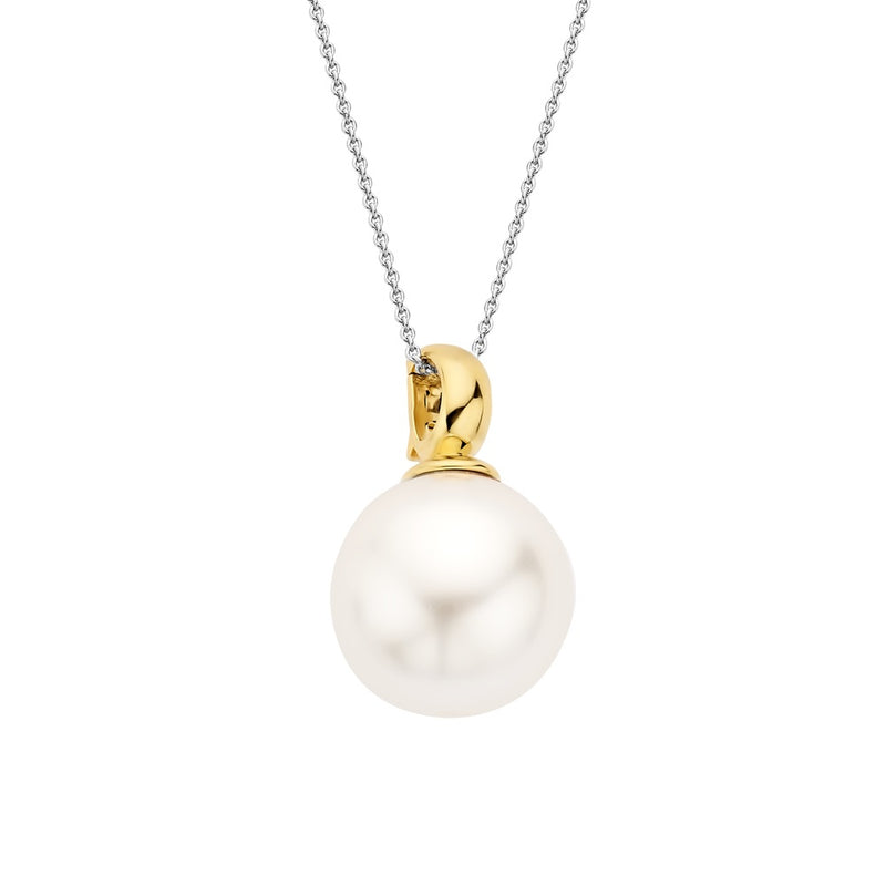 Collana Ti Sento con pendente perla sferica bianca in argento bicolore 6814PW Variante1