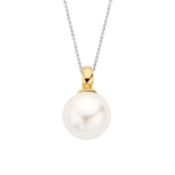 Collana Ti Sento con pendente perla sferica bianca in argento bicolore 6814PW