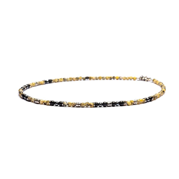 Collana Uomo Pietre Dure in Argento ANTRACITE Colore Giallo GRADARA