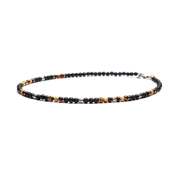 Collana Uomo Pietre Dure in Argento ANTRACITE Colore Nero LARINO