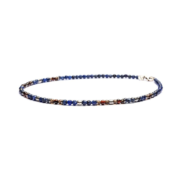 Collana Uomo Pietre Dure in Argento ANTRACITE Colore Blu RAVELLO