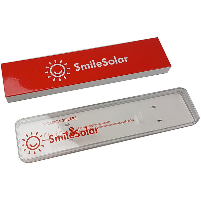 SMILE SOLAR Orologio al Quarzo Solo Tempo Unisex con Cassa Rotonda Quadrante Bianco e cinturino in ResinaRP29J002Y