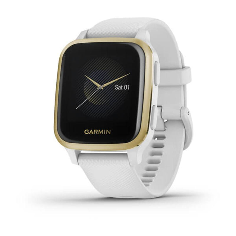 Orologio Smartwatch Garmin Unisex Cassa Rettangolare Quadrante Nero e Cinturino in Silicone Bianco 010-02427-11