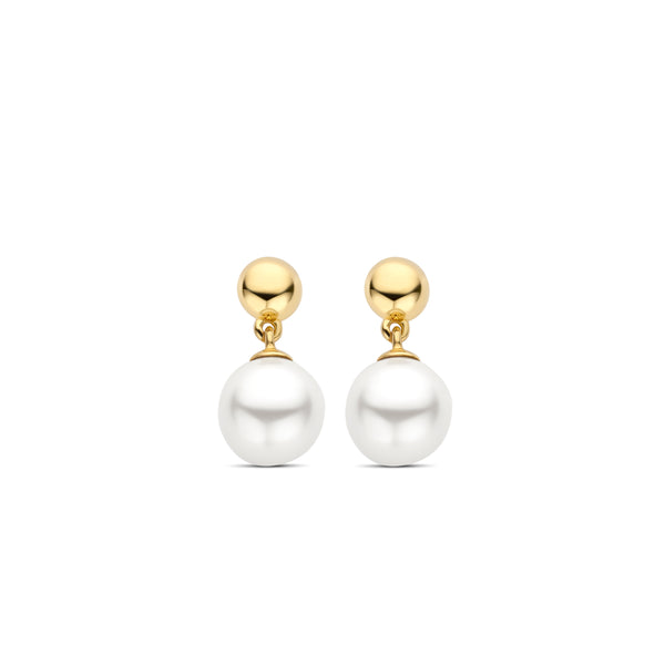 Orecchini pendenti Ti Sento con perle bianche 8 mm in argento dorato 7912YP Variante