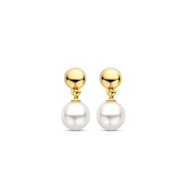Orecchini pendenti Ti Sento con perle bianche 10 mm in argento dorato 7913YP Variante