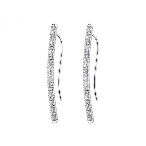 Orecchini pendenti lunghi Rosato in argento con pavé di zirconi RZBI25