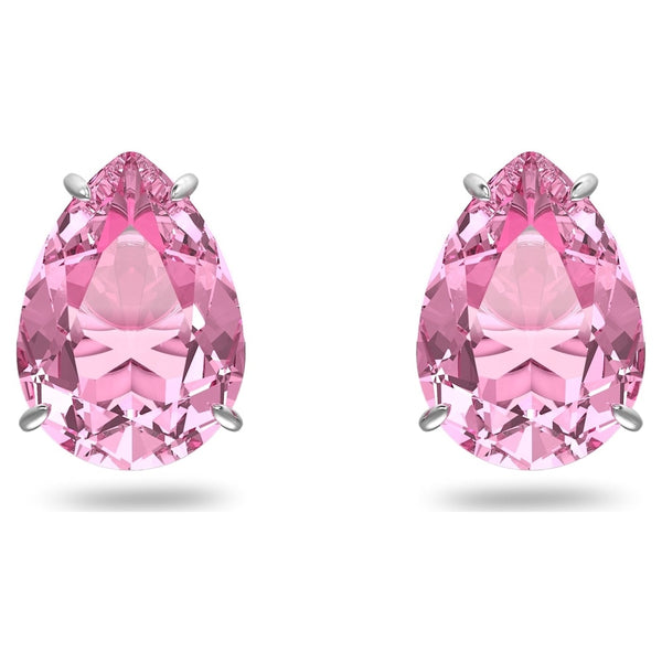 SWAROVSKI orecchini a lobo in metallo rodiato con cristalli a goccia rosa 5614455
