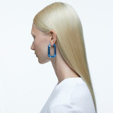 SWAROVSKI orecchini donna a cerchio con cristalli blu sfaccettati 5600788 Indossato