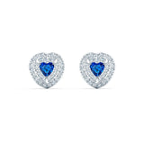 SWAROVSKI Orecchini a lobo a forma di cuore con pietra azzurra e contorno di cristalli 5511685