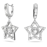 Swarovski orecchini pendenti con stella in metallo rodiato e cristalli 5617767 Variante3