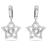 Swarovski orecchini pendenti con stella in metallo rodiato e cristalli 5617767