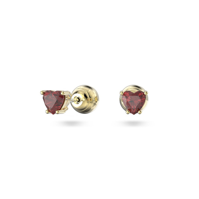 SWAROVSKI orecchini a lobo in metallo placcato oro con zirconi a cuore rossi 5639133 Variante