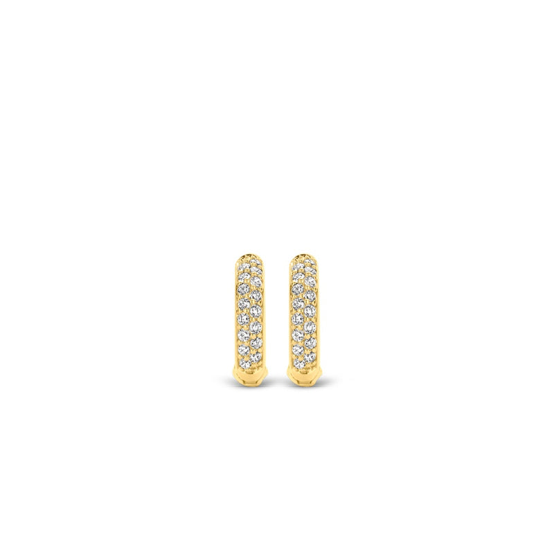 Orecchini donna TI SENTO cerchietti in argento dorato con zirconi bianchi 7210ZY Variante1