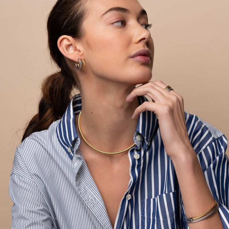 Orecchini Con Pendente Cerchi Intrecciati E Zirconi Bianchi - Paci Gioielli - Foto 7