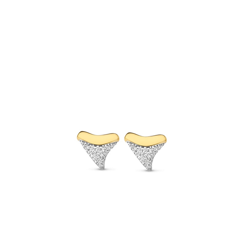 TI SENTO Orecchini a lobo a forma di dente di squalo in argento bicolore e zirconi 7887ZY Variante