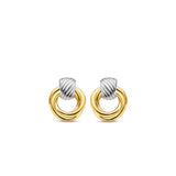 Orecchini Ti Sento pendenti in argento bicolore con cerchi lavorati 7858SY Variante1