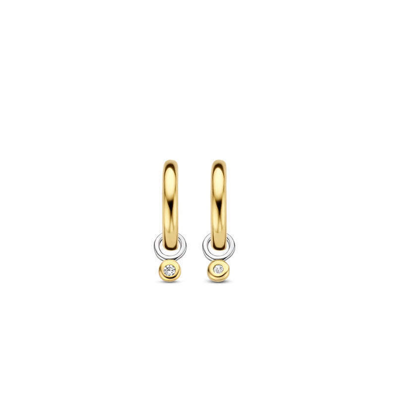 Orecchini Ti Sento pendenti punto luce in argento dorato con zirconi bianchi 7868ZY Variante2