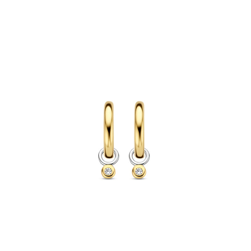 Orecchini Ti Sento pendenti punto luce in argento dorato con zirconi bianchi 7868ZY Variante1