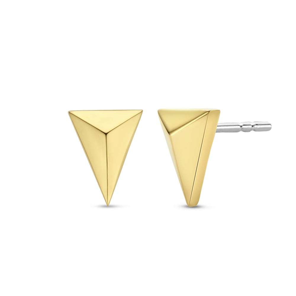 Orecchini A Perno In Argento Sterling 925: Forma Triangolo Astratto, Gioiello Delicato In Confezione Regalo