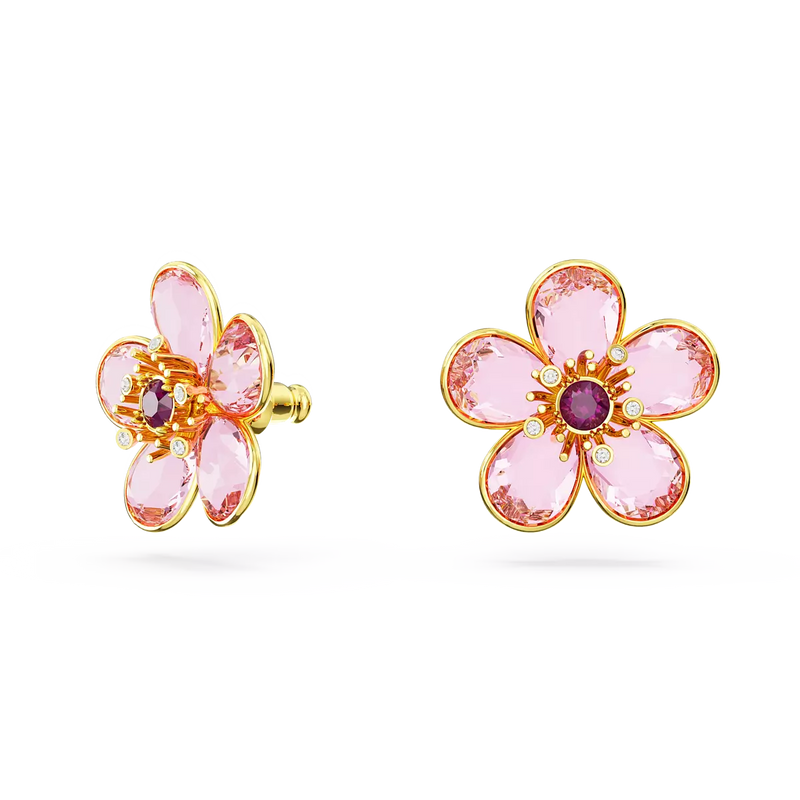 SWAROVSKI orecchini a fiore con cristalli rosa in metallo placcato oro 5656635 Variante