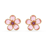 SWAROVSKI orecchini a fiore con cristalli rosa in metallo placcato oro 5656635