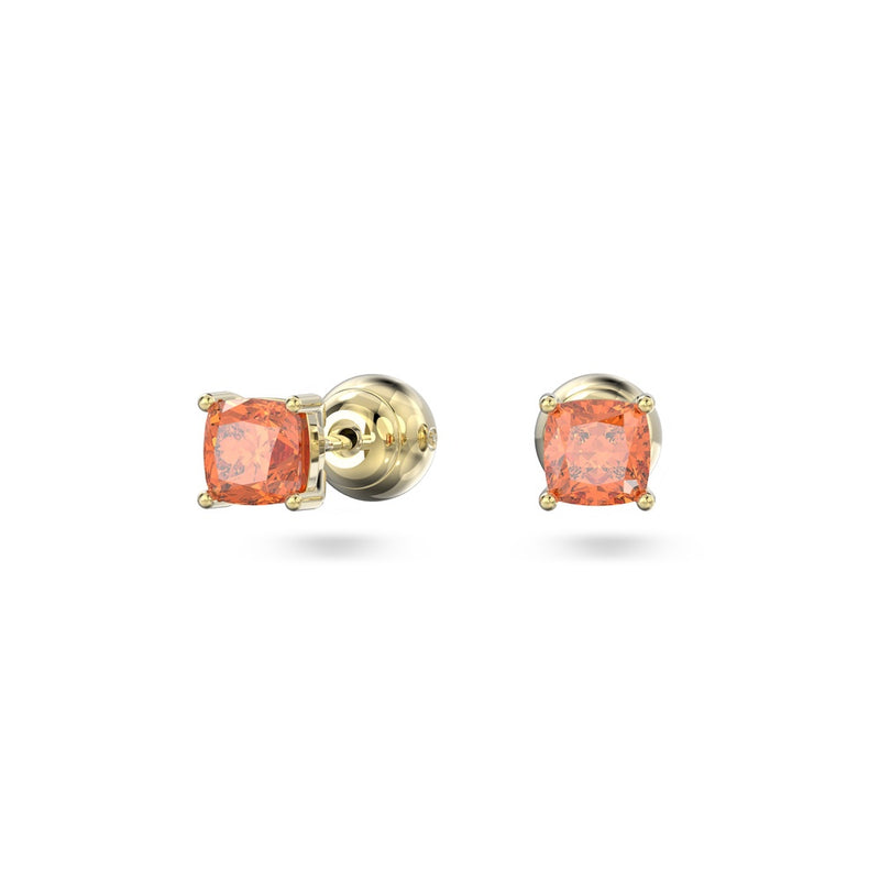 SWAROVSKI orecchini a lobo in metallo placcato oro con zirconi Cushion arancioni 5639123 Variante2
