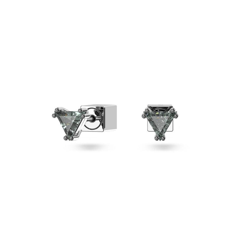 SWAROVSKI orecchini a lobo in metallo placcato rutenio con zirconi triangolari grigi 5639137 Variante