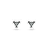 SWAROVSKI orecchini a lobo in metallo placcato rutenio con zirconi triangolari grigi 5639137