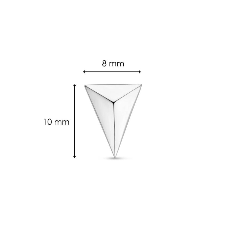 TI SENTO Orecchino singolo a lobo a forma triangolare in argento rodiato 7898SI H Dimensioni