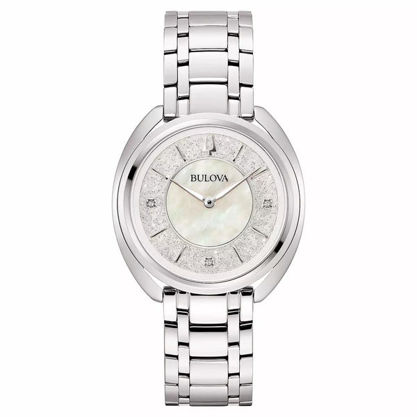 BULOVA orologio donna Classic al quarzo quadrante madreperla bianco e color argento e cinturino in acciaio 96P240