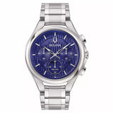 BULOVA Orologio al Quarzo Cronografo Uomo con Quadrante Blu e Cinturino in Acciaio 96A302