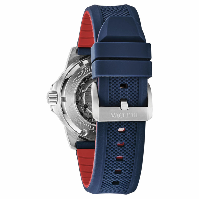 orologio uomo bulova marine star automatico quadrante bianco e cinturino in silicone blu 98A225 Variant3