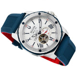 orologio uomo bulova marine star automatico quadrante bianco e cinturino in silicone blu 98A225 Variant1
