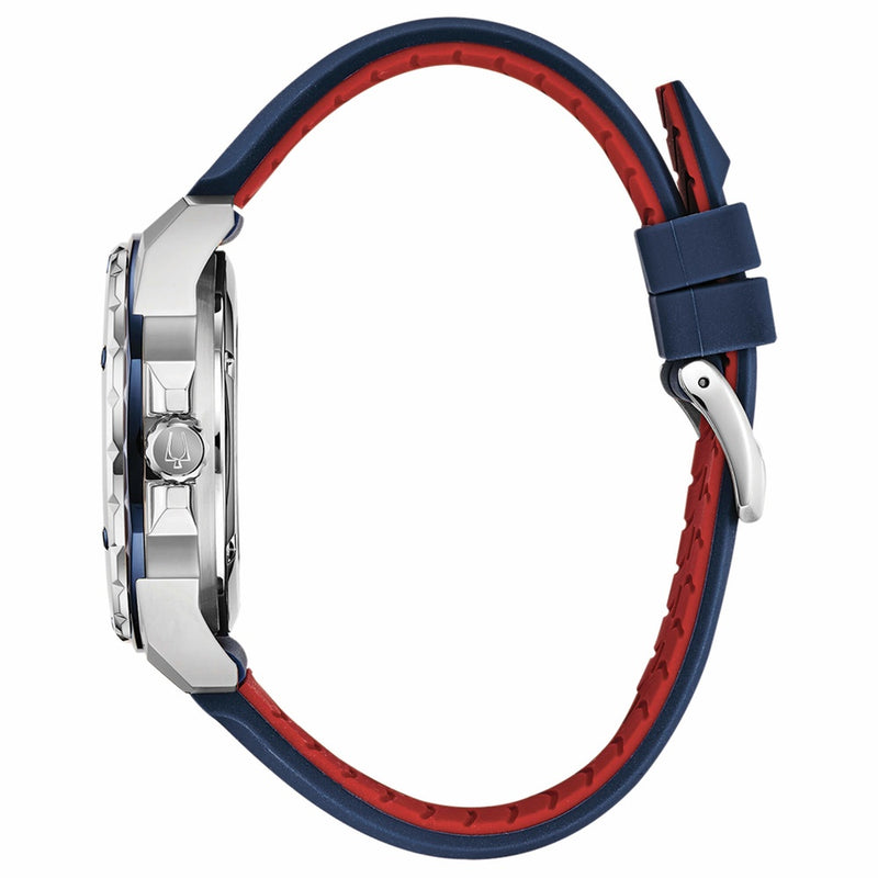 orologio uomo bulova marine star automatico quadrante bianco e cinturino in silicone blu 98A225 Variant4
