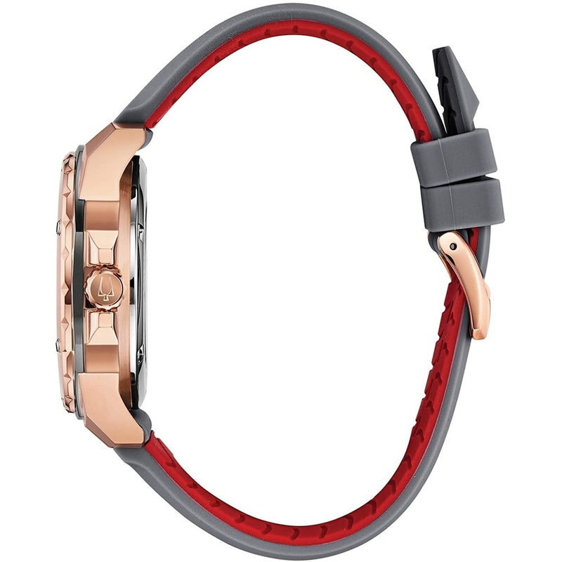 orologio uomo bulova marine star automatico rosè quadrante grigio e cinturino in silicone grigio 98A228 variante2