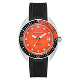 orologio uomo bulova oceanographer devil diver automatico quadrante arancione e cinturino in silicone nero 96B350